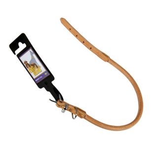 Läderhalsband, rundsytt, ljusbrunt, 10mm x 40cm