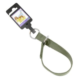 Sytt stryphalsband av nylon, med ring, grönt, 20mm x 35cm