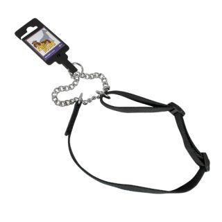 Justerbart halvstryphalsband av nylon, svart, 20mm x 45-65cm