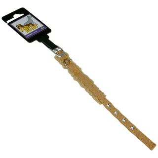 Halsband, pälsfodrade, brun/beige, 10mm x 20cm