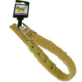 Halsband, pälsfodrade, brun/beige, 20mm x 45cm