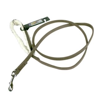 Koppel, pälsfodrat, mörkbrun/vit, 10mm x 130cm