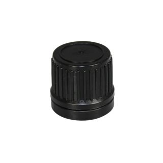 Svart kapsyl 18 mm med garantiplombering (garantiring) för små flaskor