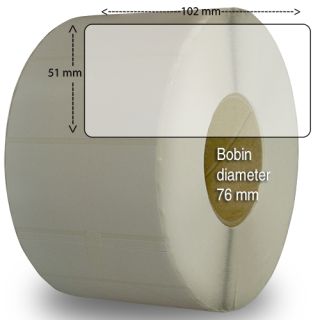 Etiketter på rulle, självhäftande, högblanka för bläck, 101x 51 mm, 2310 st