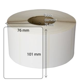 Etiketter på rulle, självhäftande, högblanka för bläck, 101-76 mm, 1000 st