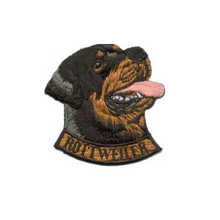 Brodyrmärke Rottweiler, head with text