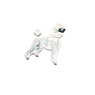 Brodyrmärke Pudel vit/Poodle, white