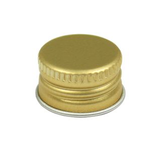 Kapsyl aluminium 18 mm med gängor, guldfärgad